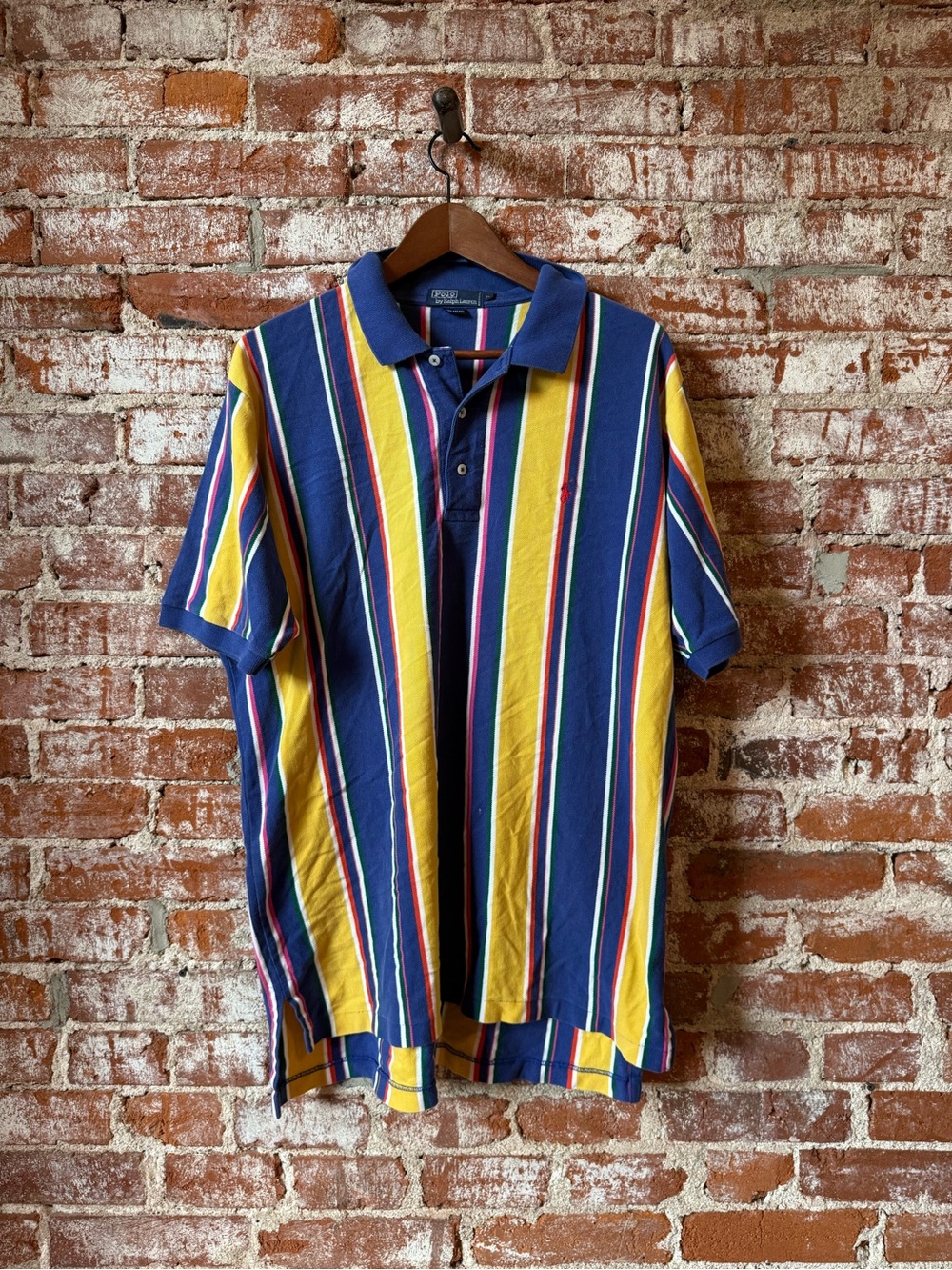 VTG 90s Polo Ralph Lauren Vertical Stripe Color Block xl